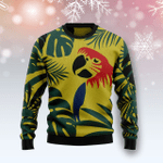 Animal  Parrot Tropical Leaf Ugly Christmas Sweater