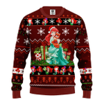 Animal  Airel Mermaid Ugly Christmas Sweater Red Brown