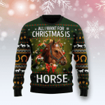 Animal  Horse All I Need For Christmas Ugly Christmas Sweater