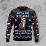 Animal  Just A Girl Who Loves Horse And Christmas Ugly Christmas Sweater