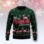 Animal  Flamingo Merry Flockin Christmas Ugly Christmas Sweater