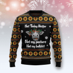 Animal  Cow Not Today Sunflower Ugly Christmas Sweater