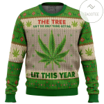 Hobby  New Lit This Year Weed Ugly Christmas Sweater