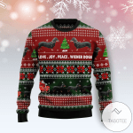 Animal  Dachshund Love Joy Peace Ugly Christmas Sweater
