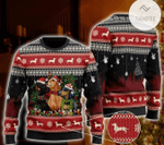 Animal  Christmas Dachshund Santa Hat Ugly Christmas Sweater
