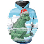 3D All Over Printed Godzilla Christmas Shirts And Shorts