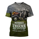 3D All Over Printed Black Truck Shirts and Shorts