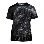 3D All Over Printed Black Horse Shirts And Shorts