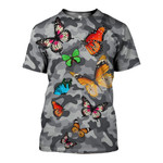 3D All Over Printed Camo Butterflies Shirts and Shorts