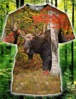 3D All Over Printed Moose T-shirt Hoodie SATM200410