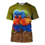 3D All Over Printed Parrot T-shirt Hoodie STAK230409