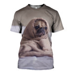 3D All Over Printed Pug T-shirt Hoodie GTK390313