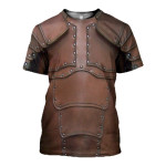 3D All Over Printed Leather Armor T-shirt Hoodie