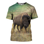 3D All Over Printed Bison T-shirt Hoodie SCAK160406