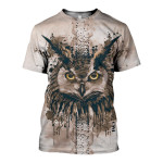 3D All Over Printed Owl T-shirt Hoodie ADUL050501