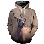 3D All Over Printed Kudu T-shirt Hoodie SNTL090501