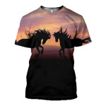 3D All Over Printed Horses T-shirt Hoodie GTK390309