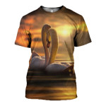 3D All Over Printed Swan T-shirt Hoodie ADAL200409