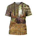 3D All Over Printed Moose T-shirt Hoodie SAAM070507