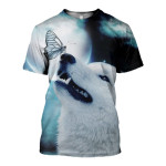 3D All Over Printed Wolf &Butterfly T-shirt Hoodie
