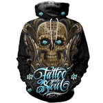 3D All Over Printed Skull T-shirt Hoodie STTL260406