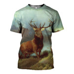 3D All Over Printed Deer T-shirt Hoodie ADUK210402