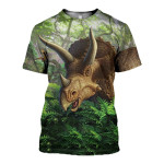 3D All Over Printed Triceratops T-shirt Hoodie SAUK130408