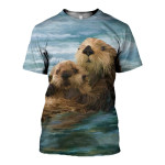 3D All Over Printed Otter T-shirt Hoodie ADAM200412