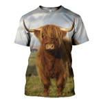 3D printed Gorgeous highland cattle T-shirt Hoodie ADAL160414