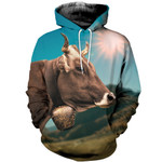 3D All Over Printed Cow T-shirt Hoodie SNTL210410