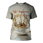 3D All Over Printed Coffee T-shirt Hoodie ADAL120414