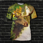 3D All Over Printed Moose T-shirt Hoodie ADGL070504