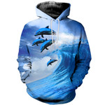 3D All Over Printed Dolphin T-shirt Hoodie STTL100401