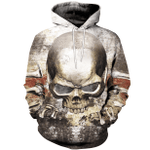 3D All Over Printed Skull T-shirt Hoodie SCAL120406