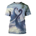 3D All Over Printed Swan T-shirt Hoodie ADAL200408