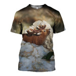 3D All Over Printed Deer T-shirt Hoodie SNUL070503