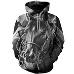 3D All Over Printed Mono Horse Art Shirts And Shorts