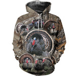 3D All Over Printed Turkey Hunting Art Shirts and Shorts