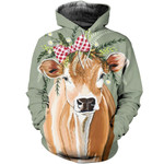 3D All Over Printed Beautiful Cow Art Shirts and Shorts