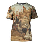 3D All Over Printed Chicken Breeds Art Shirts and Shorts
