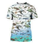 3D All Over Printed Prehistoric Marine Life Shirts and Shorts