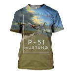 3D All Over Printed P-51 Mustang Shirts And Shorts