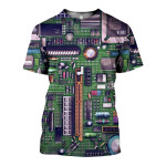 3D All Over Printed Computer Motherboard Circuit Shirts And Shorts