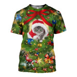 3D All Over Printed Cats Merry Christmas Shirts and Shorts