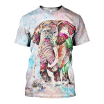 3D All Over Printed Elephant Painting Mandala Shirts and Shorts