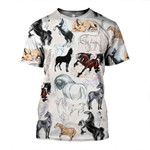 3D All Over Printed Beautiful Horse Art Shirts And Shorts