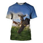 3D All Over Printed Three Dairy Cows Shirts And Shorts