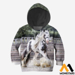 Kid 3D All Over Printed Friesian Horse Shirts and Shorts