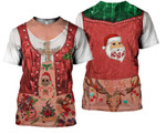 3D All Over Printed Girl Xmas With Tattoo Shirts and Shorts