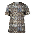 3D All Over Printed A lot of Owls Shirts And Shorts SAOL100909
